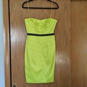 Neon Yellow Strapless Jessica Simpson Dress